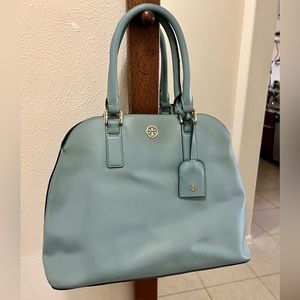 Tory Burch Robinson Open-Top Dome Satchel Bag, Blue Bahama Multi